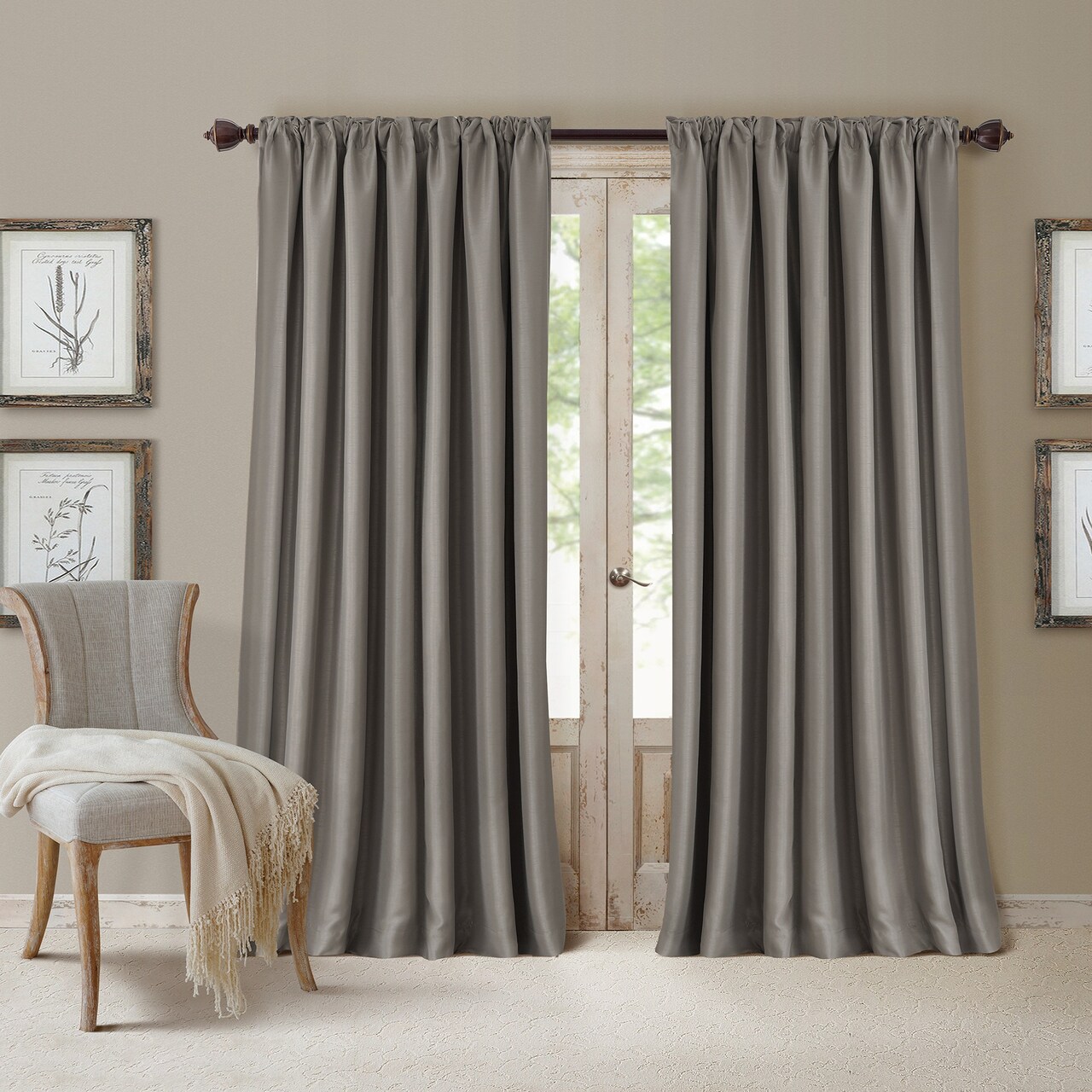 Threadmade Home All Seasons Blackout Window Curtain, Silver - 52"W x 95"L